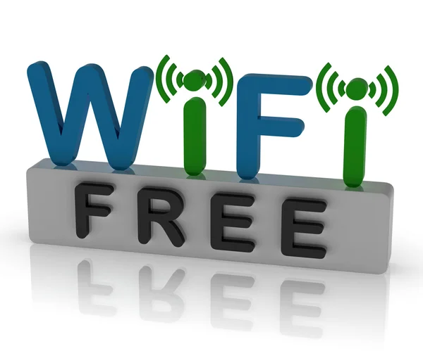 Free Wifi Shows Internet Connection And Mobile Hotspot — Stock Photo, Image