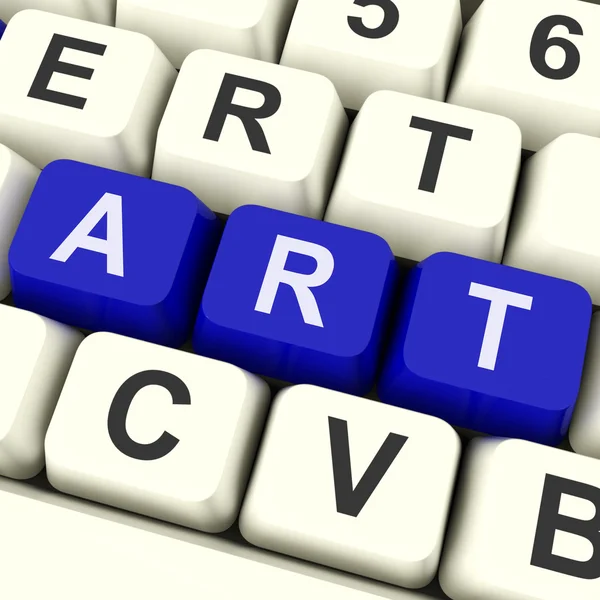 Art Key Shows Drawing Or Paintin — Stock Photo, Image