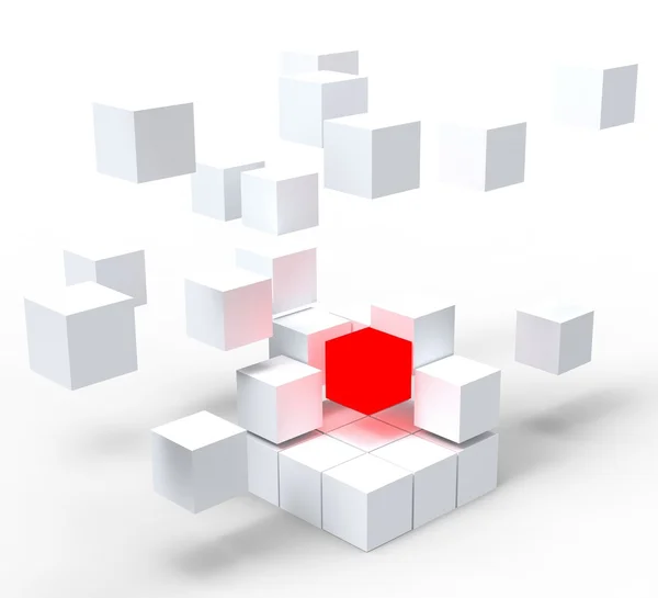 Unique Red Block Shows Standing Out — Stock Photo, Image