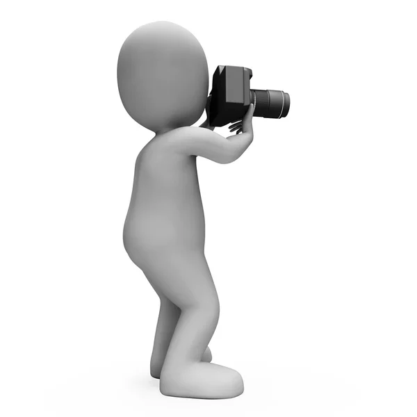 Digital Photo Character Shows Snapshot Dslr And Photography — Stock Photo, Image