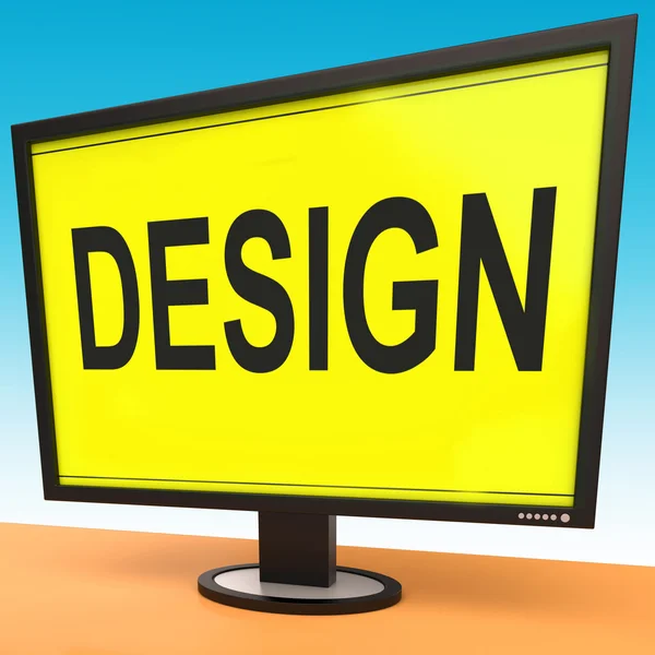 Design na monitoru ukazuje tvůrčí umělecké navrhování — Stock fotografie