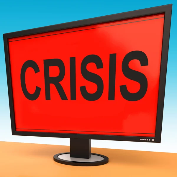 Crisis Monitor Means Calamity Trouble Or Critical Situation — Stock Photo, Image