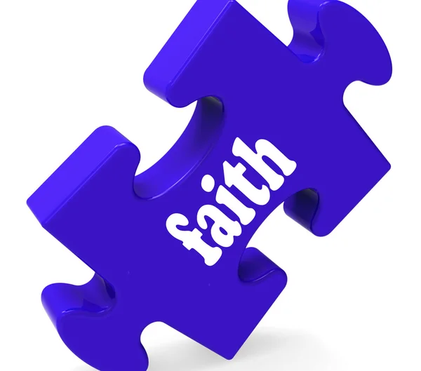 Faith Jigsaw Shows Religious Belief Or Trust — Stock Photo, Image