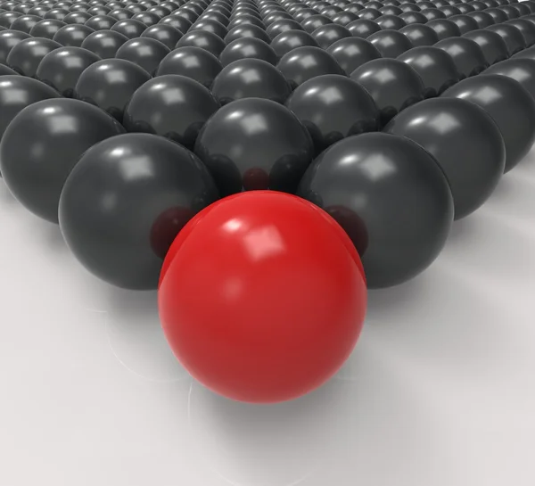 Leading Metallic Ball Shows Leadership Or Acheiving — Stock Photo, Image