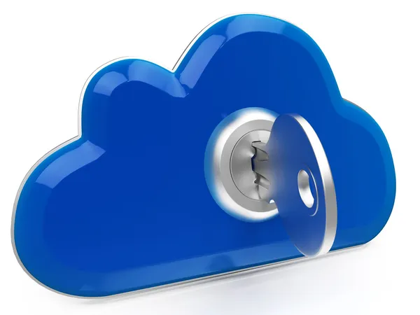 Cloud Computing Key Significado Internet Security — Fotografia de Stock