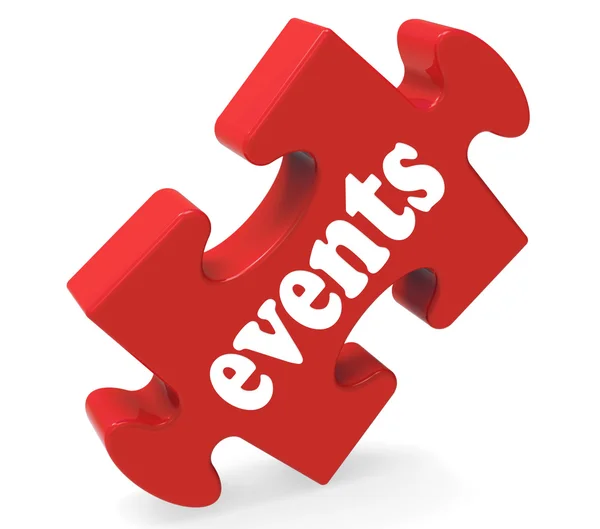 Events Puzzle Means Concerts Occasions Events Or Functions — Stock Photo, Image