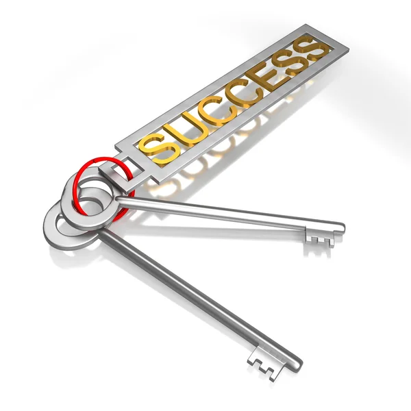 Success Keys Shows Victory Achievement Or Successful — Stockfoto