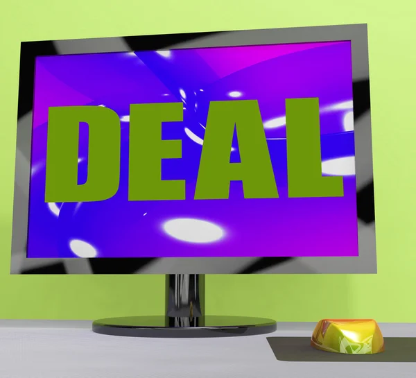 Deal Monitor Shows Trade Contract Or Dealin — Stock Photo, Image