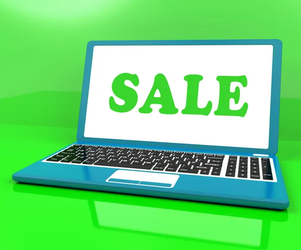 Sale Laptop Shows Clearance Discount Or Offer Online — Stock Photo, Image