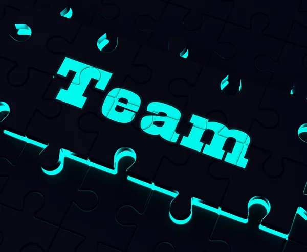 Team Puzzle Showing Partnership Together Community And Unity — Stock Photo, Image