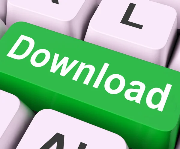 Download Key Means Downloads Or Transfe — Stock Photo, Image