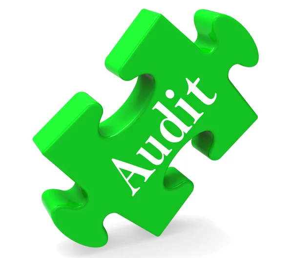 Audit Puzzle Shows Auditor Validation Scrutiny Or Inspectio — Stock Photo, Image