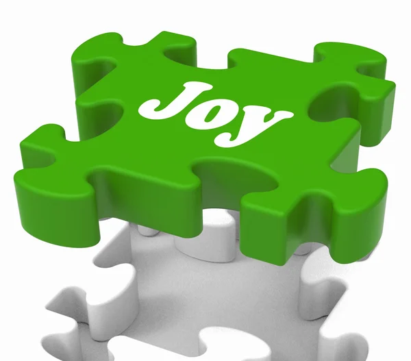 Joy Puzzle Shows Cheerful Joyful And Enjoy — Stock Photo, Image