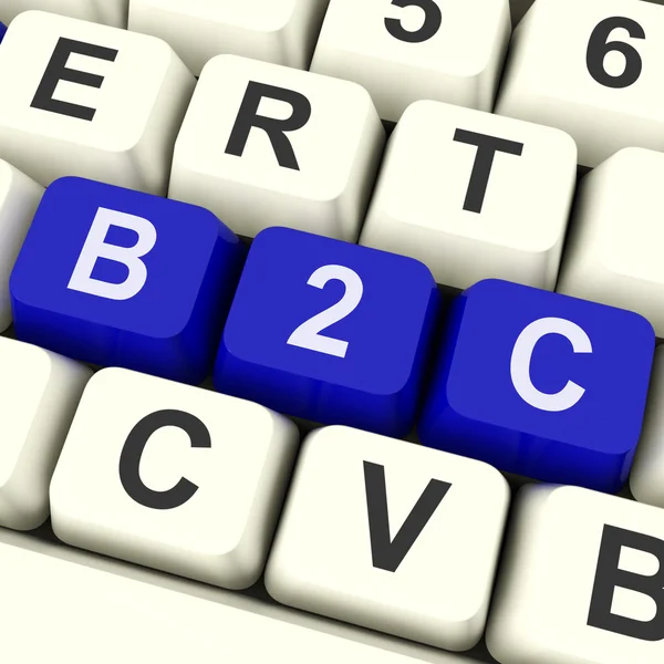 B2c Keys Show Business To Consumer Buy Or Sel — Stock Photo, Image