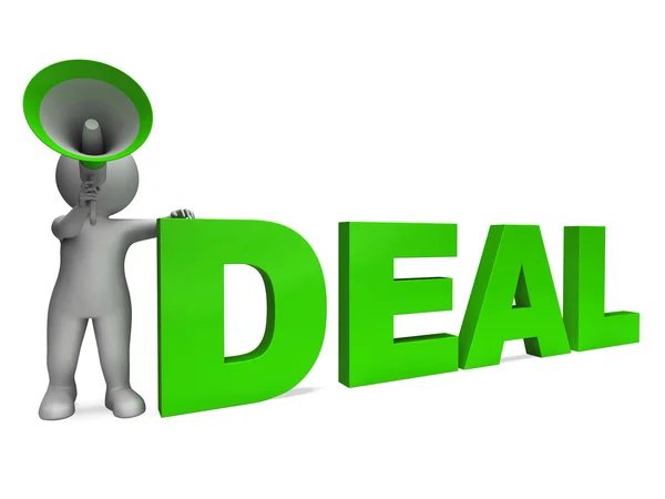 Deal Character Shows Deals Agreement Contract Or Dealing — Stock Photo, Image