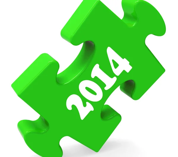 Twee duizend veertien op puzzel toont jaar 2014 — Stockfoto