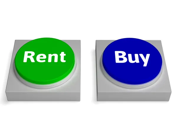 Rent Buy Buttons Shows Renting Or Buying — Stock Photo, Image