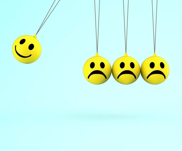 Happy And Sad Smileys Shows Emotions — Stock Photo, Image