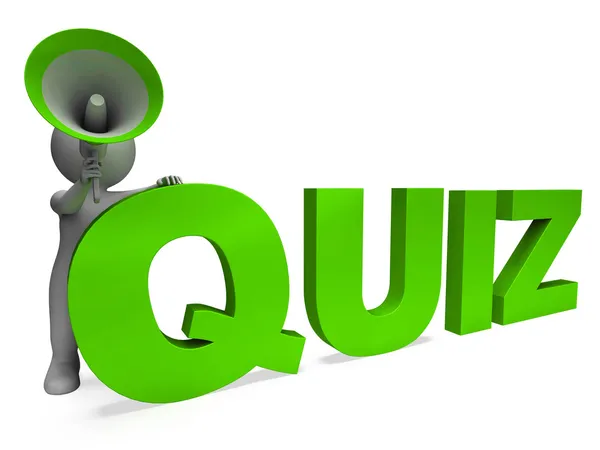 Quiz character means test questions Answers or Questioning — стоковое фото