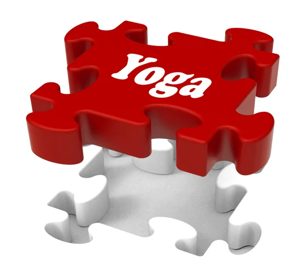 Yoga Puzzle zeigt Erleuchtung meditieren Meditation und Entspannung — Stockfoto