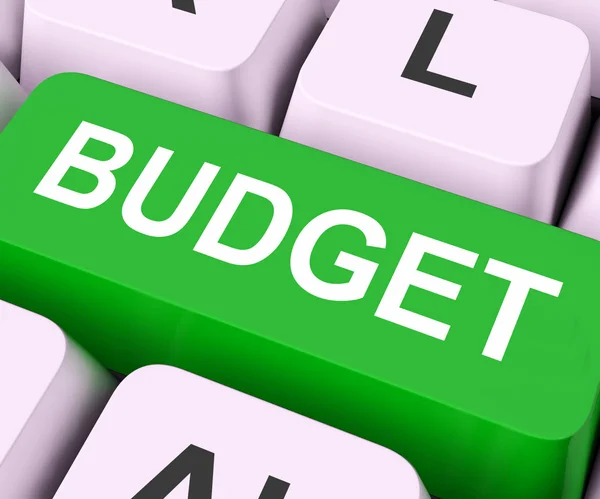 Budget Key Means Allowance Or Spending Pla — Stock Photo, Image