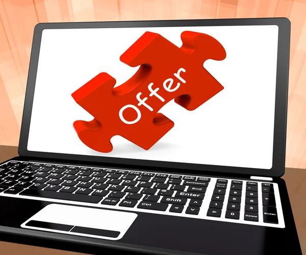 Offerta Laptop Mostra Offerte Sconti E Riduzione — Foto Stock