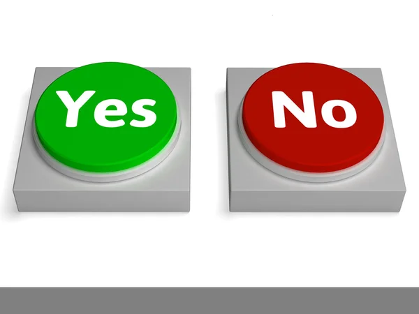 Yes No Buttons Shows Validation Or Check — Stock Photo, Image
