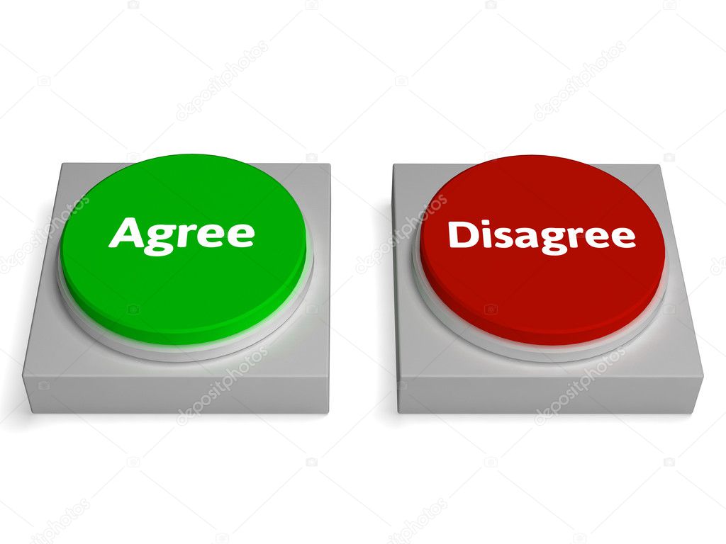 Agree Disagree Buttons Shows Agreement