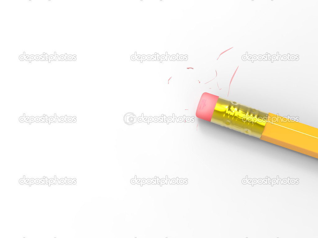 Blank Paper With Pencil Eraser Shows Erased Text Copyspace