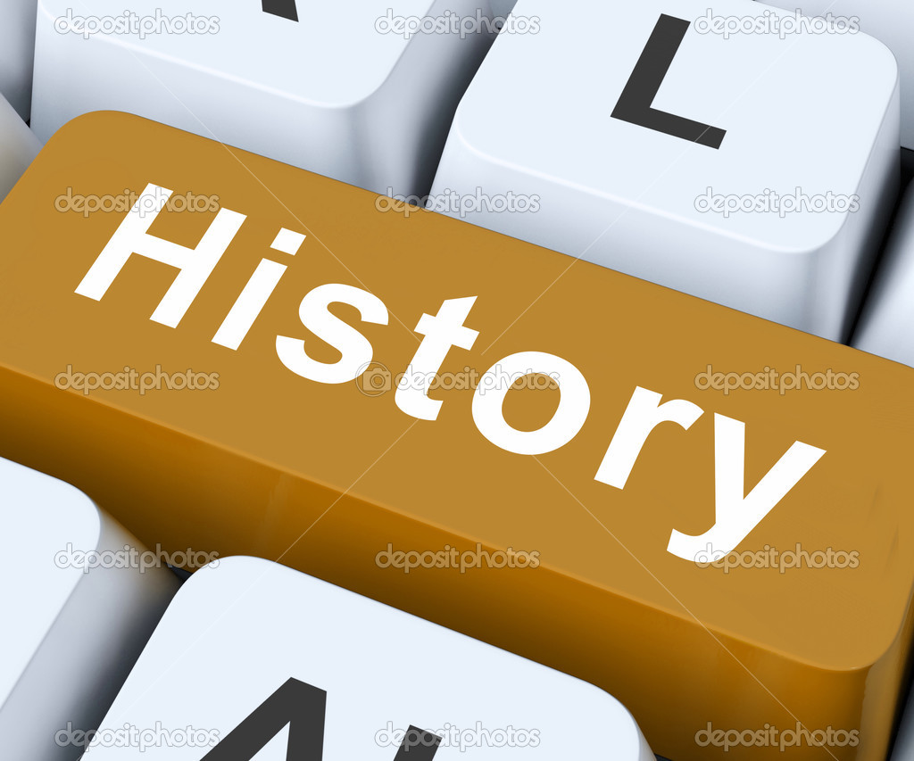 History Key Means Past Or Old Day