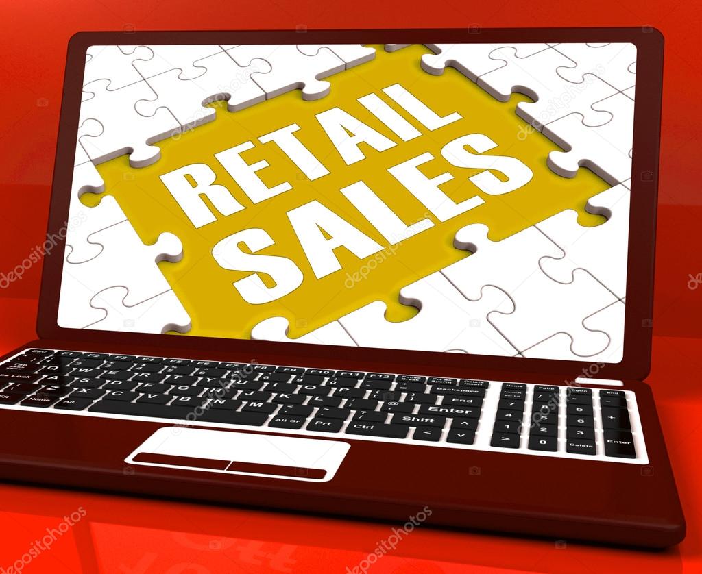 Retail Sales Laptop Shows Selling Or Sales Online
