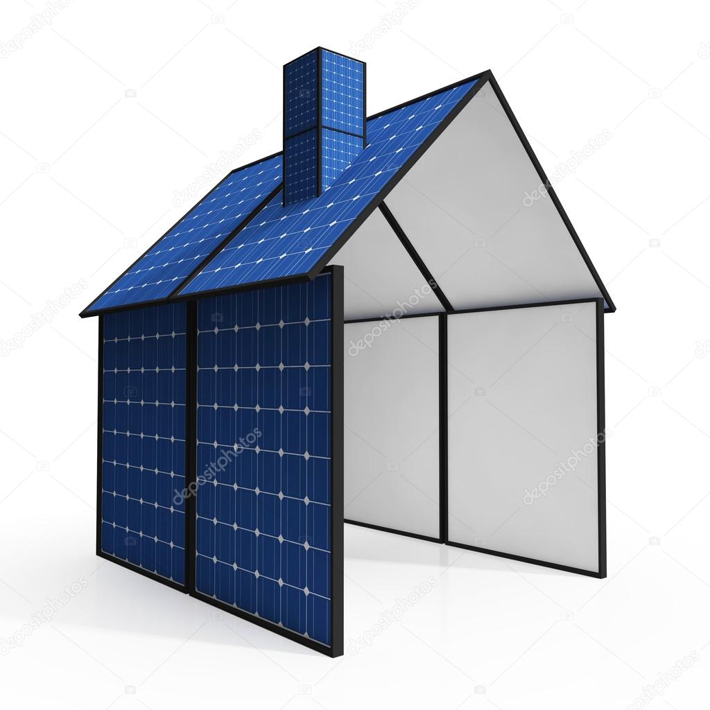 Solar Panel House Showing Renewable Energy