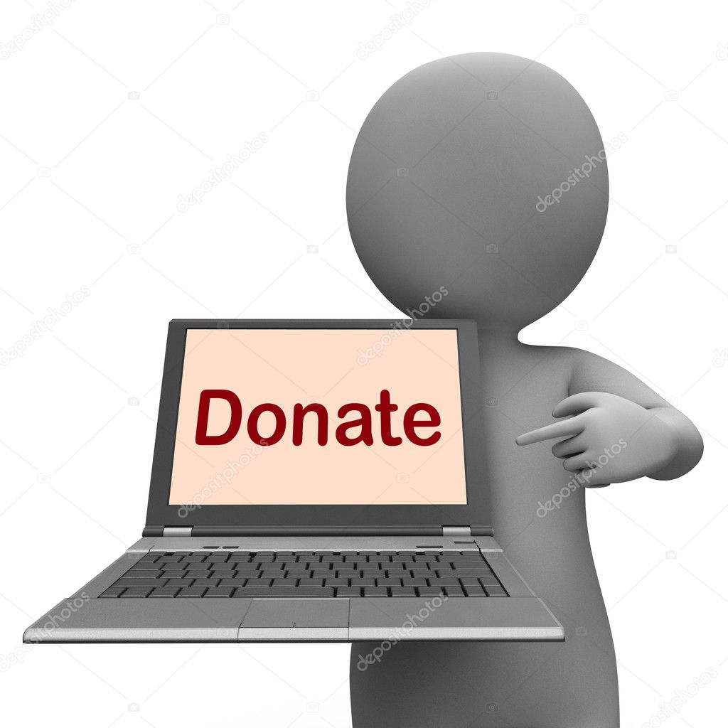 Donate Laptop Shows Contribute Donations And Fundraising