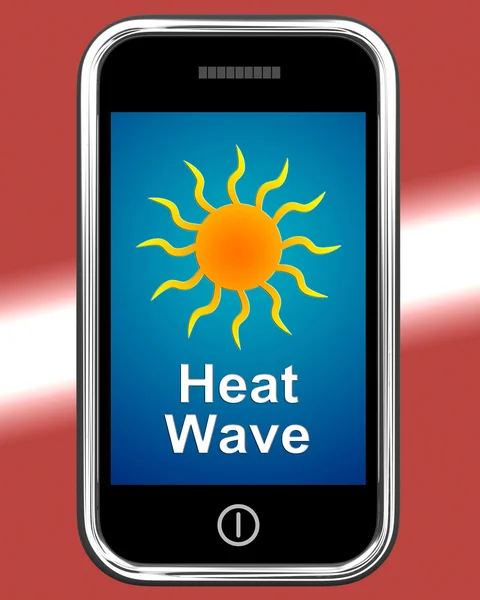 Heat Wave On Phone Means Hot Weather — Stock Photo, Image