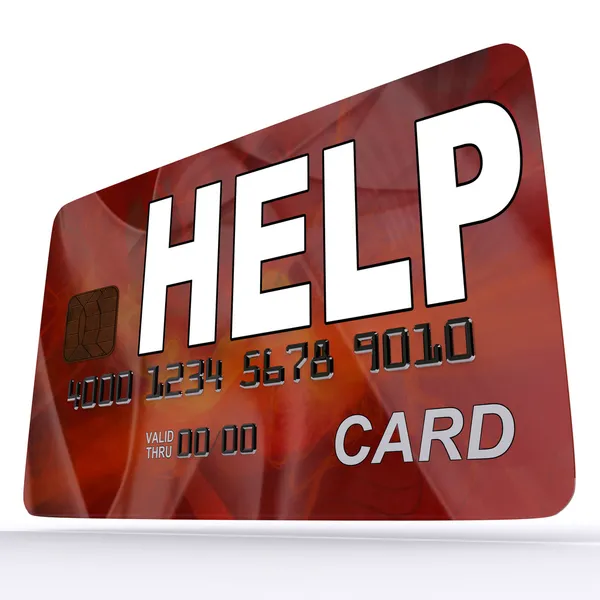 Help Bank Card Shows Financial Support And Giving — Stock Photo, Image