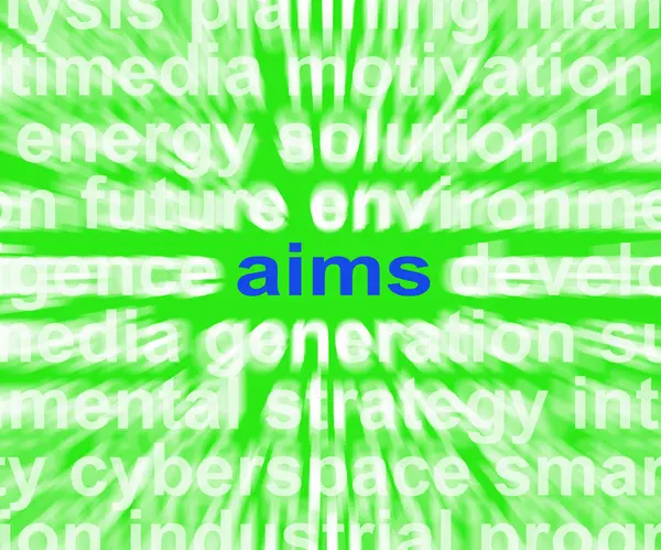 Aims Word Means Purpose Direction And Goals — Stock Photo, Image