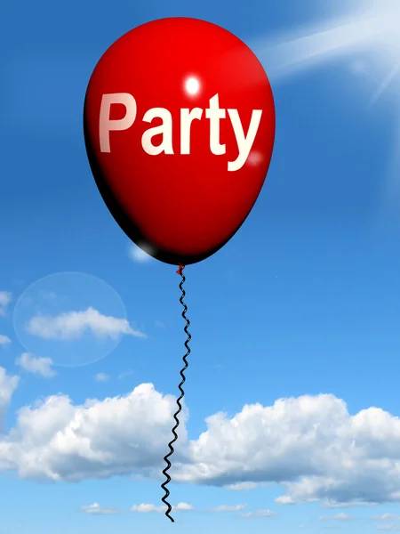 Partyballon repräsentiert Veranstaltungen und Feiern von Parteien — Stockfoto