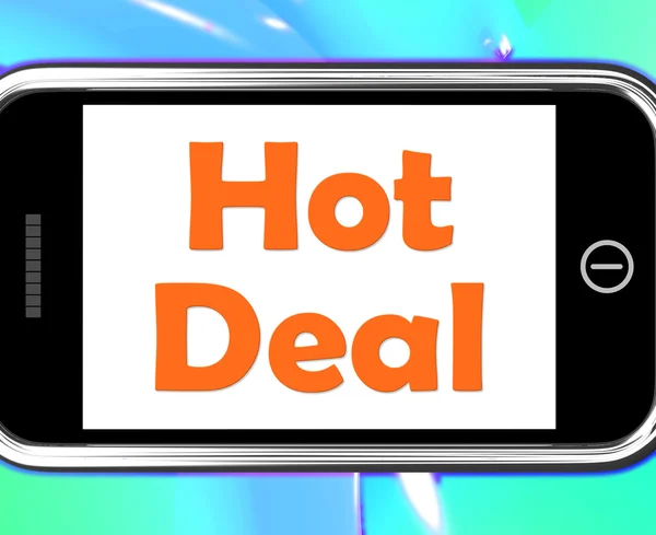 Hot Deal On Phone Shows Bargains Sale And Save — Stock Photo, Image