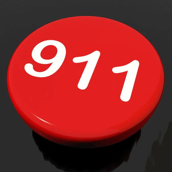 Девять одна кнопка показывает вызов экстренной помощи спасения 911 — стоковое фото
