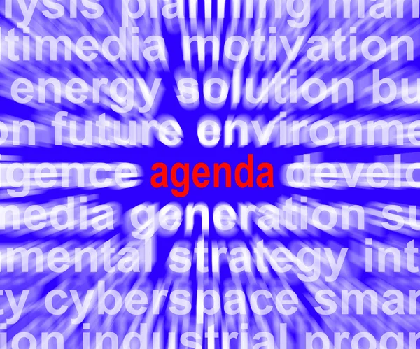 Agenda Word Means Program Schedule Or Line up — Stock Photo, Image