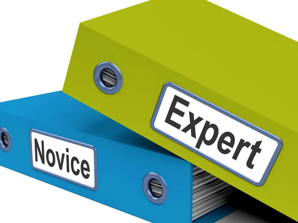 Expert Novice Folders Mean Learner and Advanced — стоковое фото