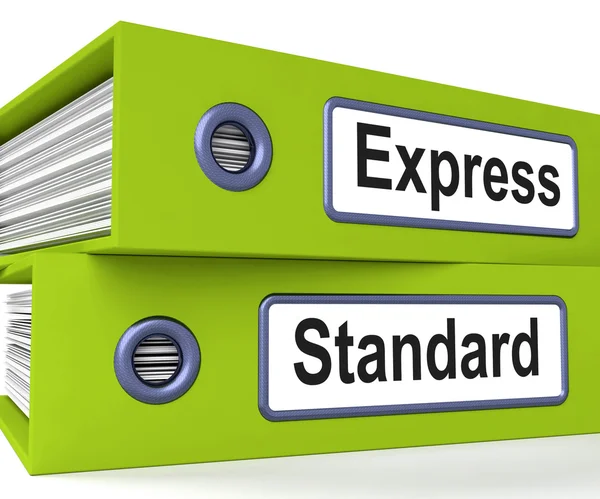 Express Standard Folders Mean Fast Or Regular Delivery — Stock Photo, Image