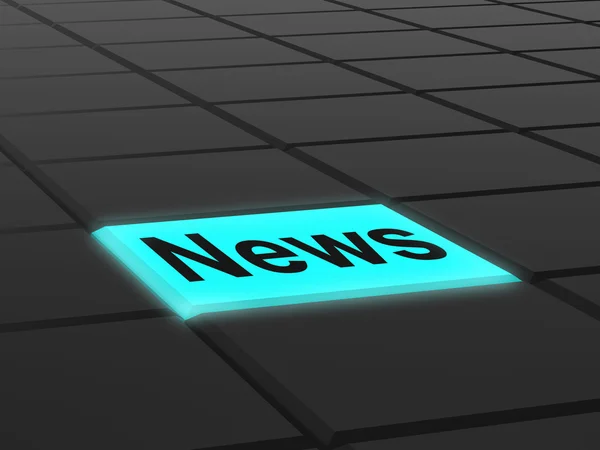 News Button Shows Newsletter Broadcast Online — Stock Photo, Image