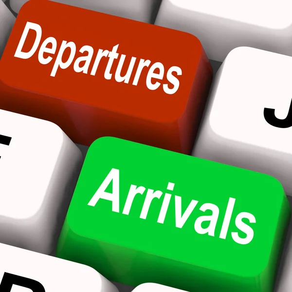 Departures Arrivals Keys Mean Travel And Vacation — Stock Photo, Image
