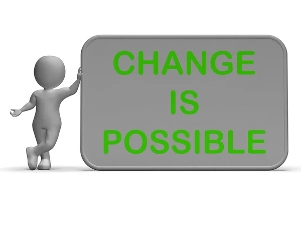 Veränderung ist möglich Zeichen bedeutet überdenken und überarbeiten — Stockfoto