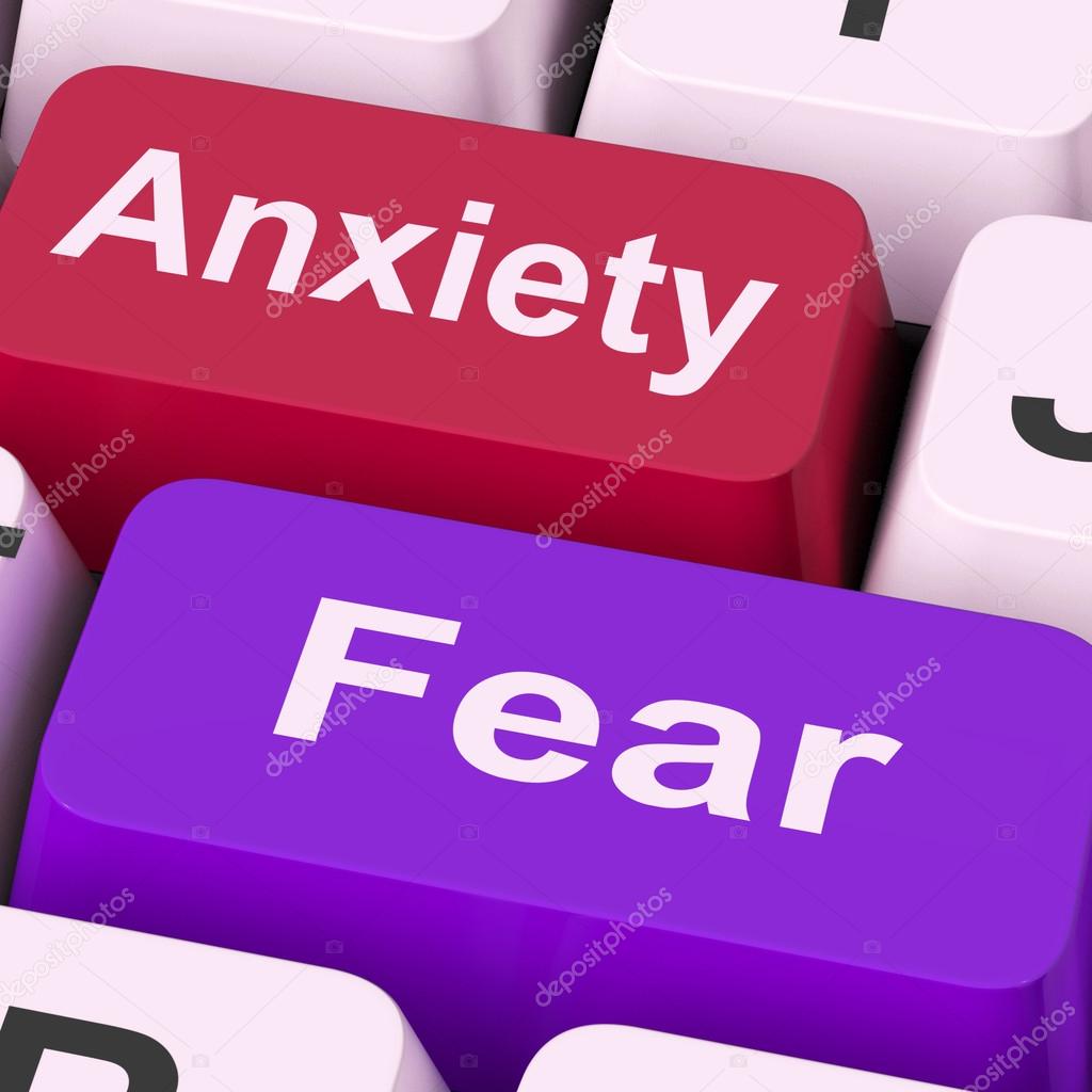 Anxiety Fear Keys Means Anxious And Afraid