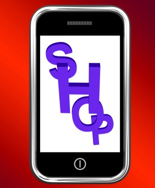 Internet mağaza online alışveriş Dükkanı telefon gösterir
