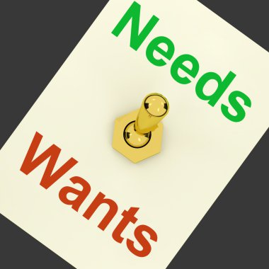 Needs Wants Lever Shows Requirements And Luxuries clipart