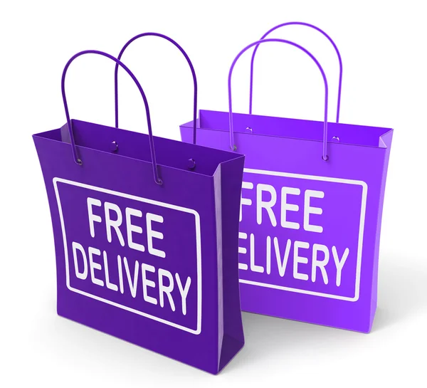 Free Delivery Sign on Bags Show No Charge To Deliver — Stock Photo, Image