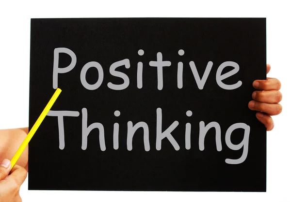 Positive Thinking Blackboard mostra ottimismo e prospettiva brillante — Foto Stock